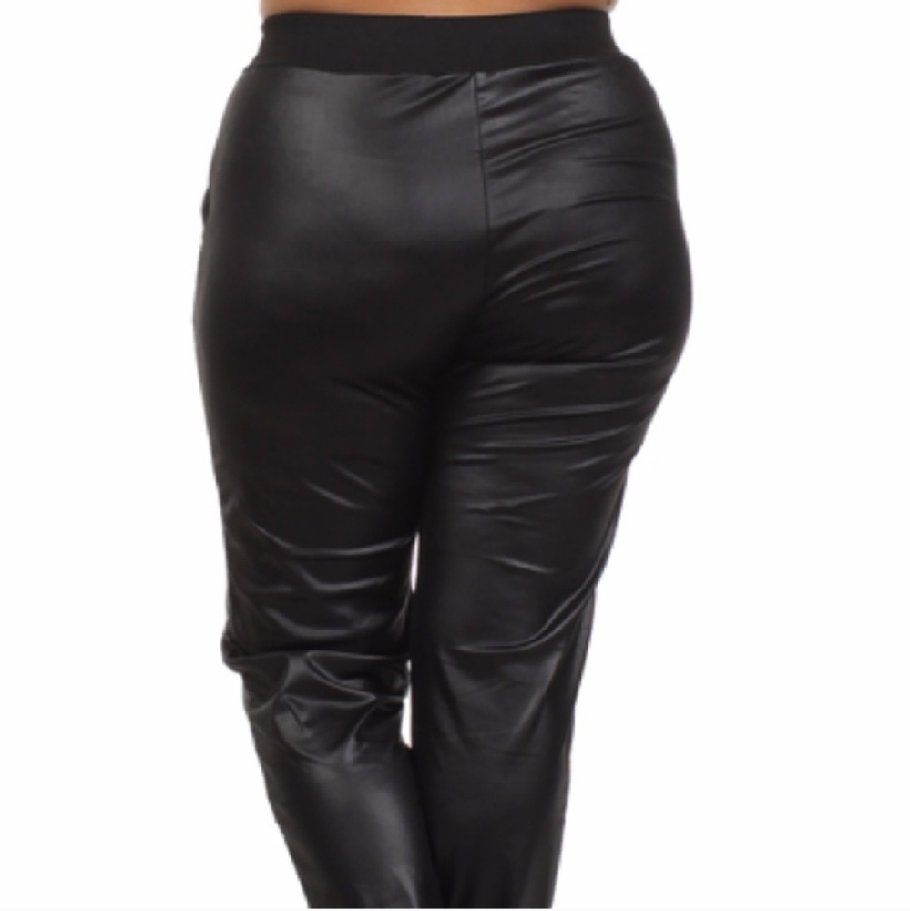 Faux leather  sexy joggers